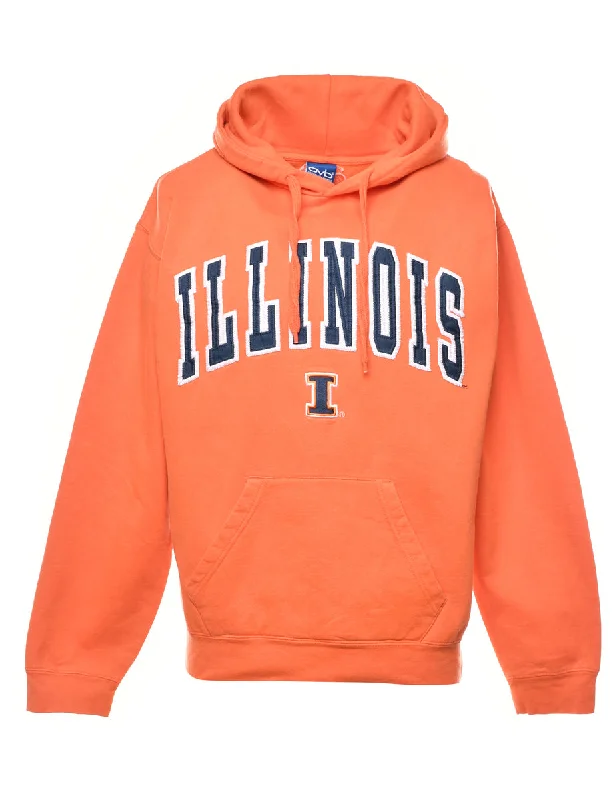 Orange IllinoisPrinted Hoodie - M