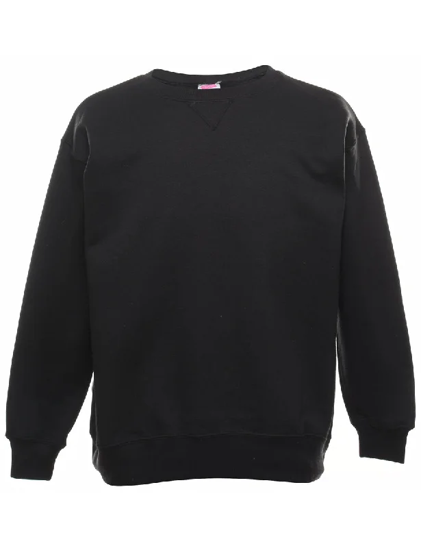 Plain Black Sweatshirt - M