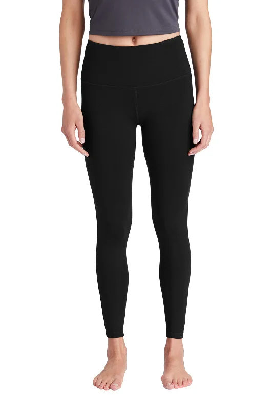 Sport-Tek Womens Moisture Wicking High Rise Leggings - Black