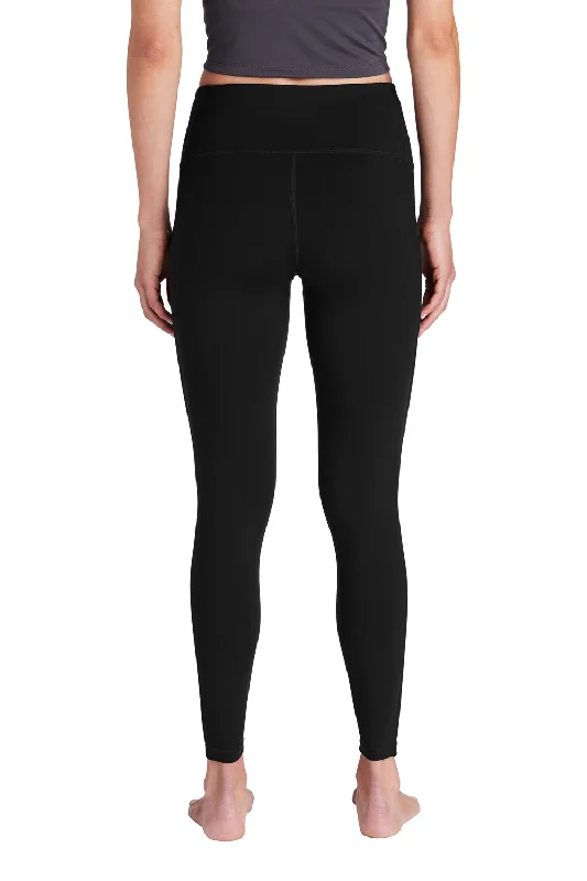 Sport-Tek Womens Moisture Wicking High Rise Leggings - Black