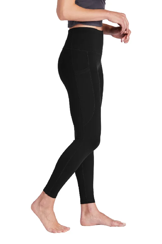 Sport-Tek Womens Moisture Wicking High Rise Leggings - Black