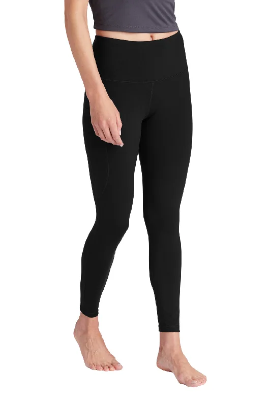 Sport-Tek Womens Moisture Wicking High Rise Leggings - Black