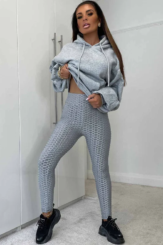 Tiktok Leggings Grey High Waisted