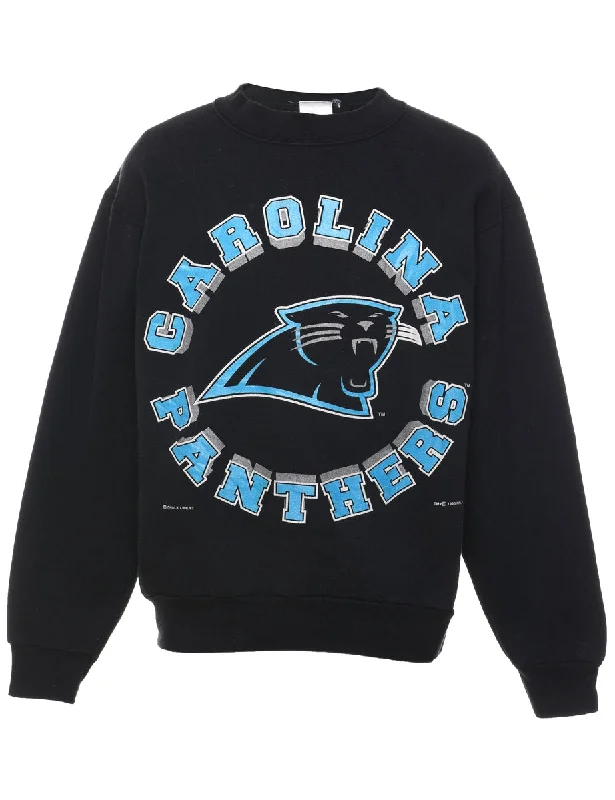 Carolina Panthers Black & Light Blue Printed Sweatshirt - L