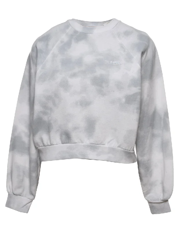 Levi's Tie-Dye Light Grey & White Printed Sweatshirt - XS