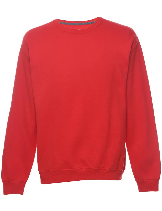 Red Plain Sweatshirt - M