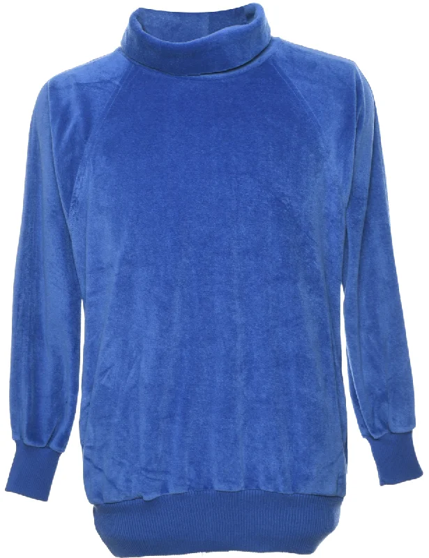 Velvet Plain Sweatshirt - M