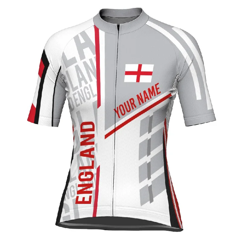 Customized England Short Sleeve Cycling Jersey for Women