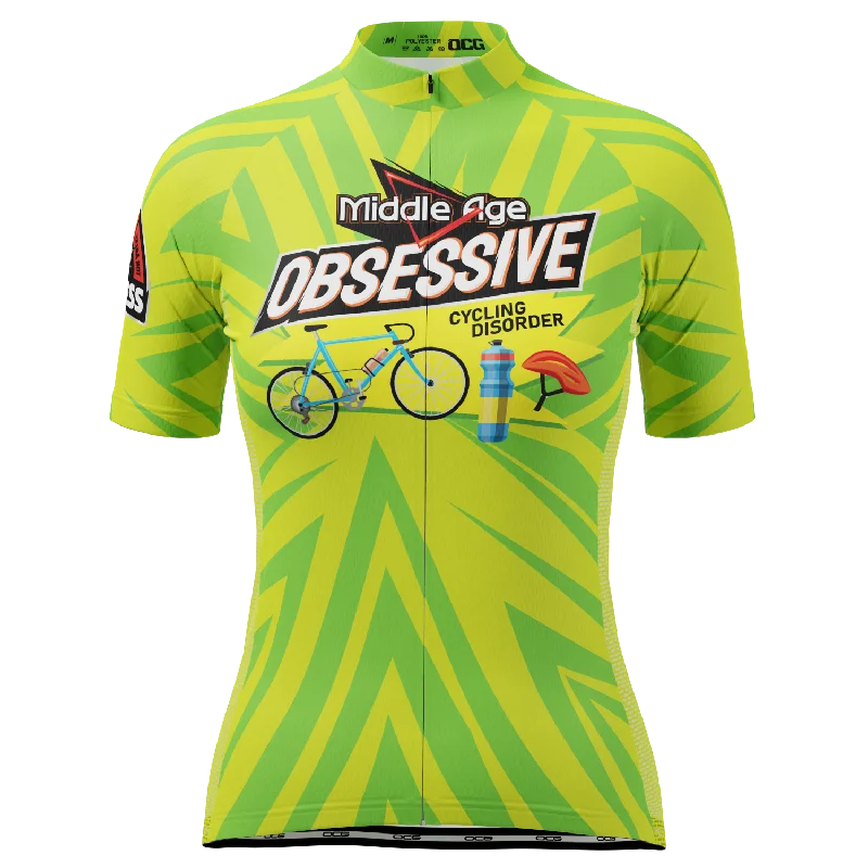 Women's Middle Age Obsessive Cycling Disorder Short Sleeve Cycling Jersey