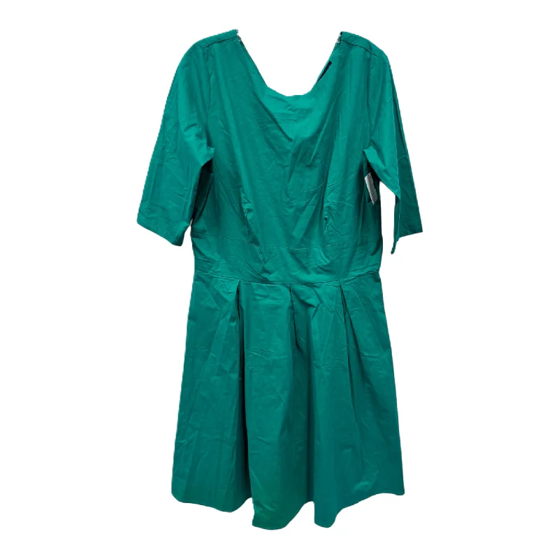 Green Dress Casual Short , Size: 1x