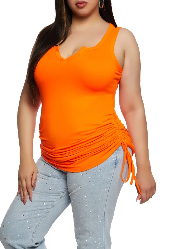 Plus Size Split V Neck Tank Dress