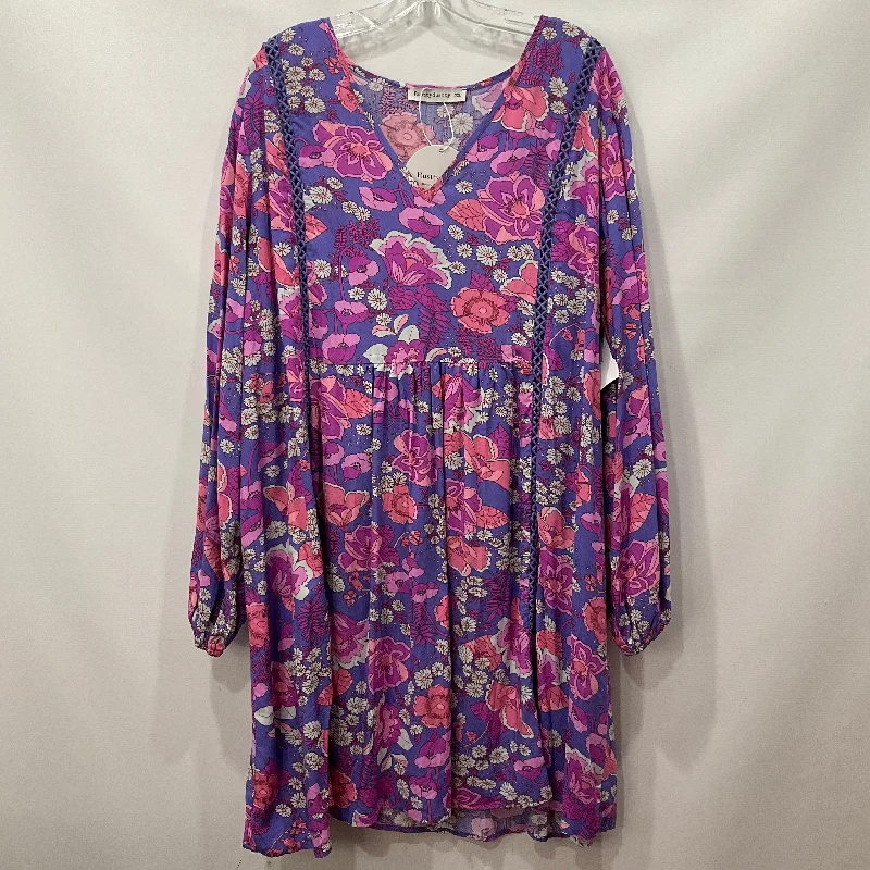 Purple Dress Casual Short RusttyDustty, Size 2x