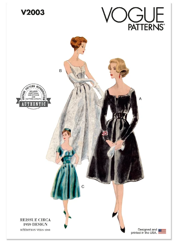 Vogue Sewing Pattern 2003 Vintage 1950's Dress and Petticoat