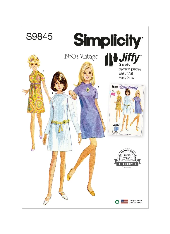 Simplicity Sewing Pattern 9845 Misses' Dress in Two Lengths