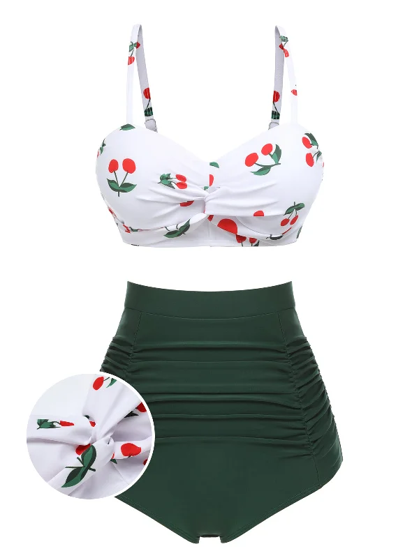 2PCS 1950s Cherry Spaghetti Strap Bikini Set Tie bikini, Adjustable, Trendy, Comfortable 2PCS 1950s Cherry Spaghetti Strap Bikini Set Tie bikini, Adjustable, Trendy, Comfortable