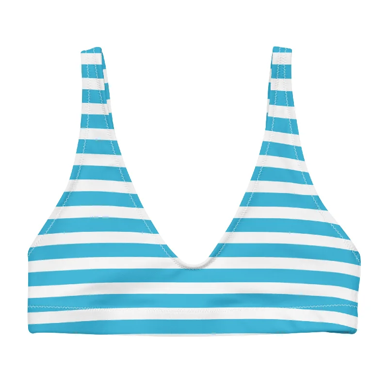 Aqua Blue and White Beach Stripes Halter Bikini Top Leopard print bikini, Bold design, Sexy, Trendy Aqua Blue and White Beach Stripes Halter Bikini Top Leopard print bikini, Bold design, Sexy, Trendy