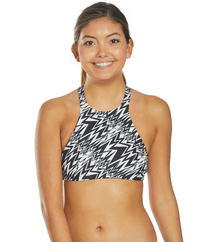 Arena Women's Rulebreaker Think Crop Top Bikini Top Black/White Bikini with halter neck, Sexy, Comfortable, Beachwear Arena Women's Rulebreaker Think Crop Top Bikini Top Black/White Bikini with halter neck, Sexy, Comfortable, Beachwear