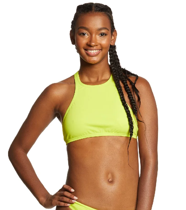 Arena Women's Rulebreaker Think Crop Top Bikini Top Soft Green/Yellow Star Bikini with fringe, Trendy, Fun, Sexy Arena Women's Rulebreaker Think Crop Top Bikini Top Soft Green/Yellow Star Bikini with fringe, Trendy, Fun, Sexy