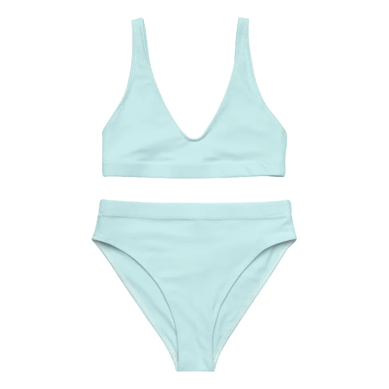 Light Cyan Two Piece High Waisted Bikini from Extremely Stoked Twisted bikini top, Sexy, Trendy, Stylish Light Cyan Two Piece High Waisted Bikini from Extremely Stoked Twisted bikini top, Sexy, Trendy, Stylish