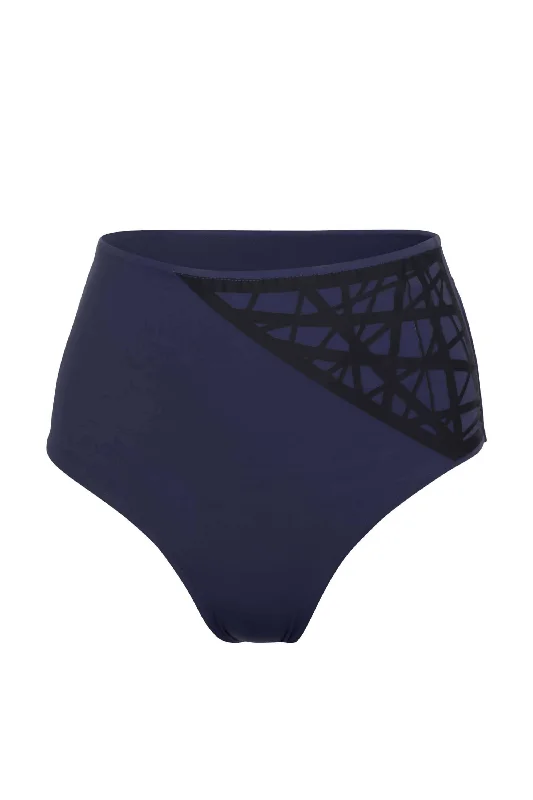 Lillian High Waisted Bikini Bottom Navy Soft cup bikini, Comfortable, Supportive, Trendy