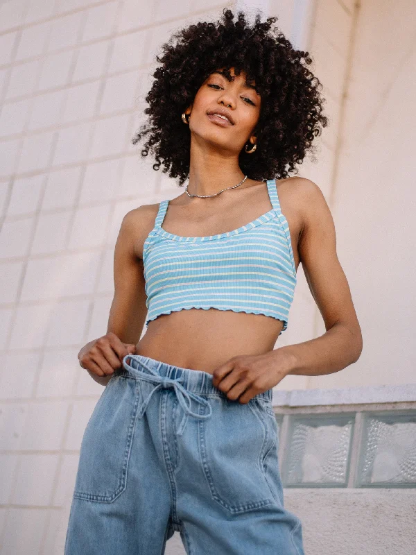 Next In Line Crop Bikini Top - Coastal Blue High-waisted two-piece, Vintage, Sexy, Comfortable Next In Line Crop Bikini Top - Coastal Blue High-waisted two-piece, Vintage, Sexy, Comfortable