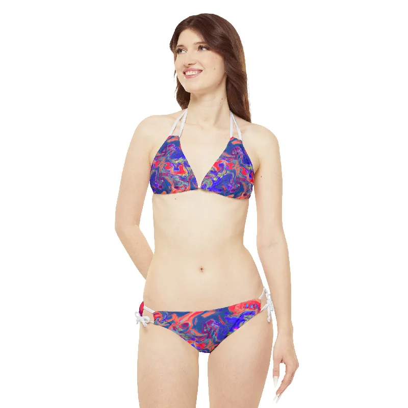 Women's Pastel Dream Chic Strappy Bikini Bikini with floral accents, Feminine, Elegant, Stylish Women's Pastel Dream Chic Strappy Bikini Bikini with floral accents, Feminine, Elegant, Stylish