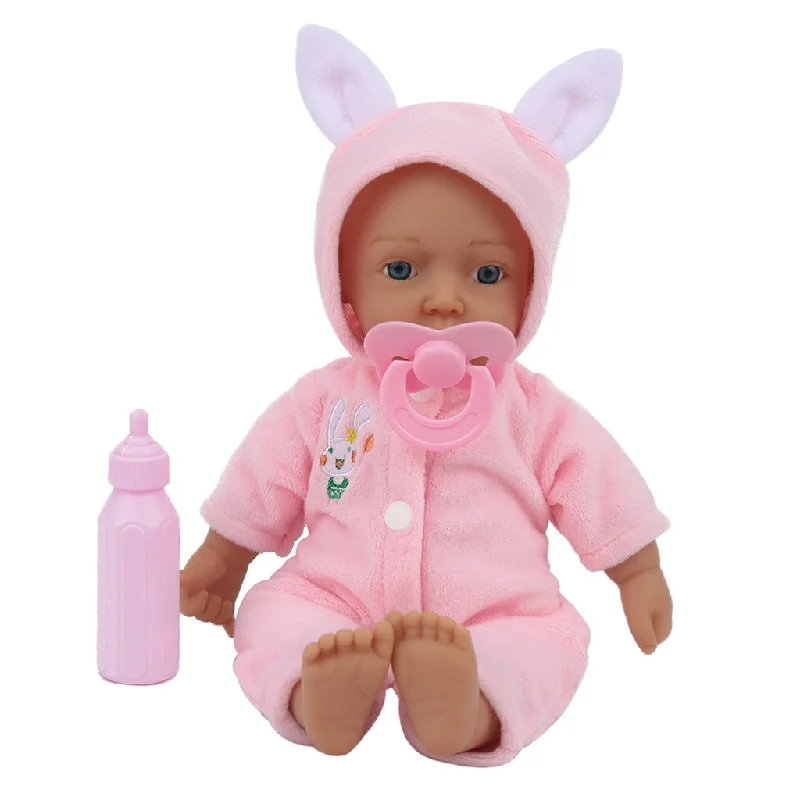 Maxbell 11inch 28cm Cute Newborn Baby Doll with Pink Jumpsuit Kids Birthday Gifts Overalls jumpsuit, Casual wear, Relaxed fit, Comfortable