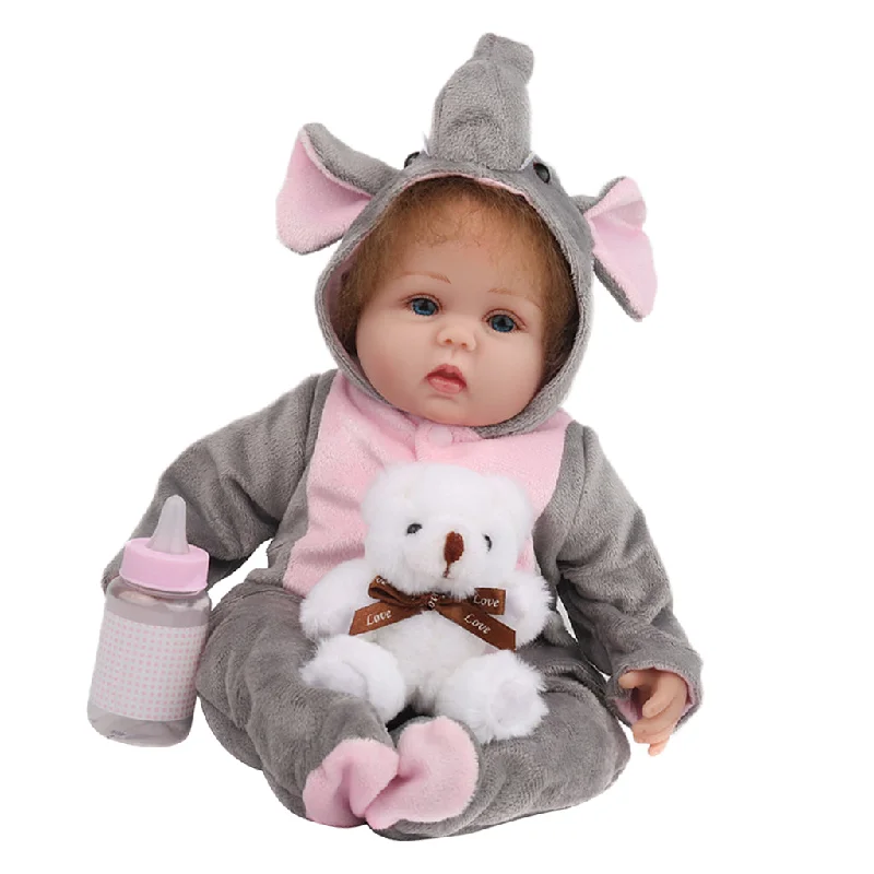 Maxbell 45cm Simulation Silicone Reborn Doll Model in Elephant Jumpsuit Kids Gift Pleated wide leg jumpsuit, Elegant, Chic, Feminine Maxbell 45cm Simulation Silicone Reborn Doll Model in Elephant Jumpsuit Kids Gift Pleated wide leg jumpsuit, Elegant, Chic, Feminine