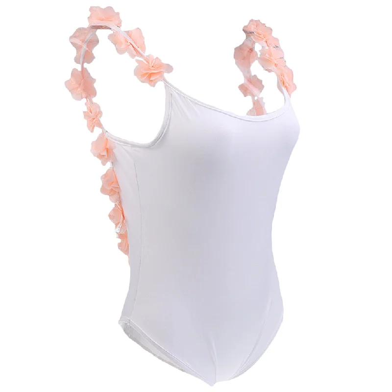 Maxbell Women Flower Charms Strap Strap Spaghetti Backless Summer Beach Pool Party Clothing Jumpsuit White S Striped wide leg jumpsuit, Relaxed fit, Comfortable, Fashionable