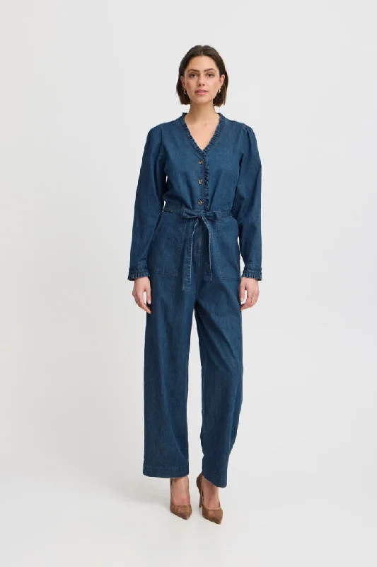 Atelier Reve Jules Jumpsuit-Medium Blue Chambrey-20120982 Halter neck jumpsuit, Summer style, Trendy, Sexy Atelier Reve Jules Jumpsuit-Medium Blue Chambrey-20120982 Halter neck jumpsuit, Summer style, Trendy, Sexy