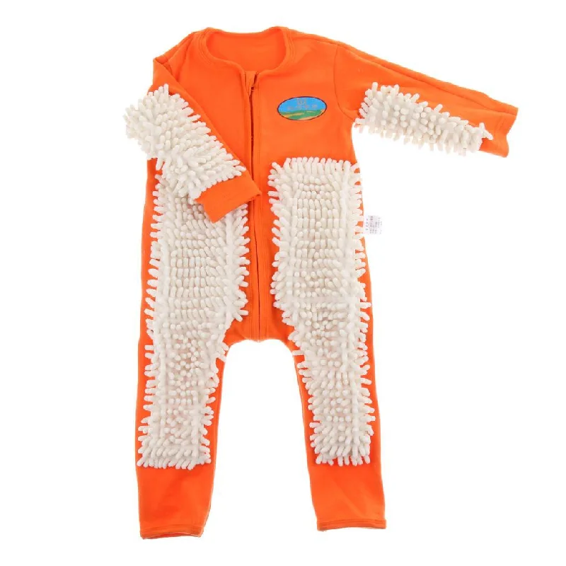 Maxbell Baby Mop Romper Outfit Floors Cleaning Swob Jumpsuit Orange+Beige 80cm Skinny leg jumpsuit, Sleek, Elegant, Trendy Maxbell Baby Mop Romper Outfit Floors Cleaning Swob Jumpsuit Orange+Beige 80cm Skinny leg jumpsuit, Sleek, Elegant, Trendy