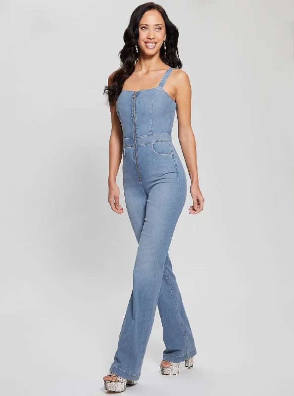 Blue Denim Mariposa Jumpsuit Elegant jumpsuit, Party wear, Chic, Comfortable