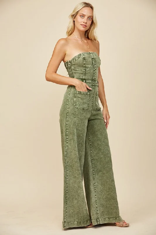 Boho Mineral Wash Wide Leg Denim Jumpsuit Black jumpsuit, Formal wear, Evening outfit, Classic Boho Mineral Wash Wide Leg Denim Jumpsuit Black jumpsuit, Formal wear, Evening outfit, Classic