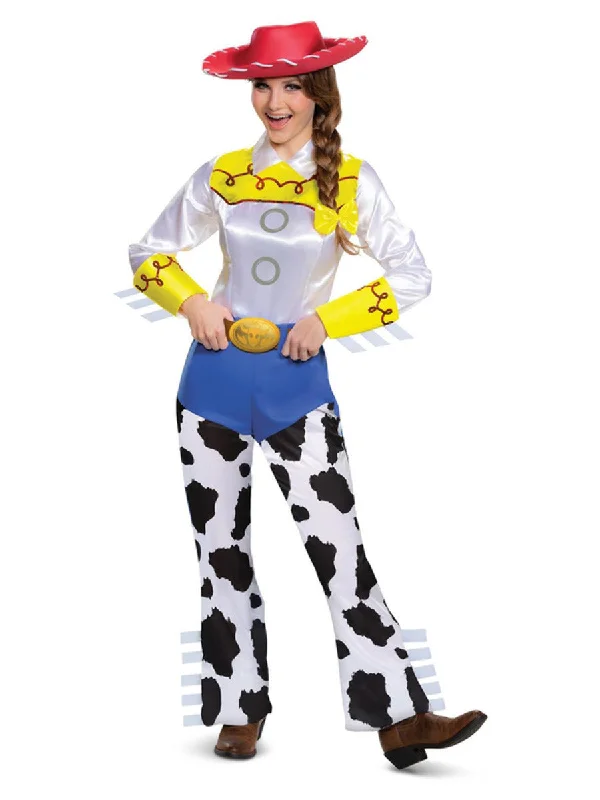 Disney Pixar Toy Story 4 Jessie Classic Costume Adult Jumpsuit Attached Shirt Hat Hair Bow Summer boho jumpsuit, Relaxed fit, Comfortable, Stylish Disney Pixar Toy Story 4 Jessie Classic Costume Adult Jumpsuit Attached Shirt Hat Hair Bow Summer boho jumpsuit, Relaxed fit, Comfortable, Stylish
