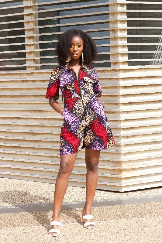 New in African Print Playsuit/Onesis/Romper Suit - Nnedi Casual chic jumpsuit, Relaxed fit, Street style, Fashionable New in African Print Playsuit/Onesis/Romper Suit - Nnedi Casual chic jumpsuit, Relaxed fit, Street style, Fashionable