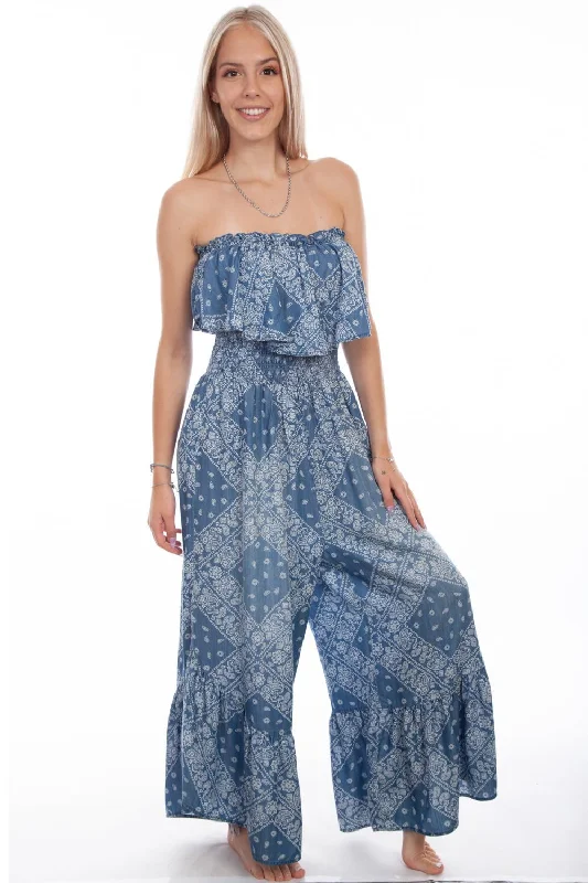 Scully Womens Ruffle Trim Light Blue 100% Lyocell Romper Satin jumpsuit, Luxurious fabric, Glamorous, Evening wear Scully Womens Ruffle Trim Light Blue 100% Lyocell Romper Satin jumpsuit, Luxurious fabric, Glamorous, Evening wear