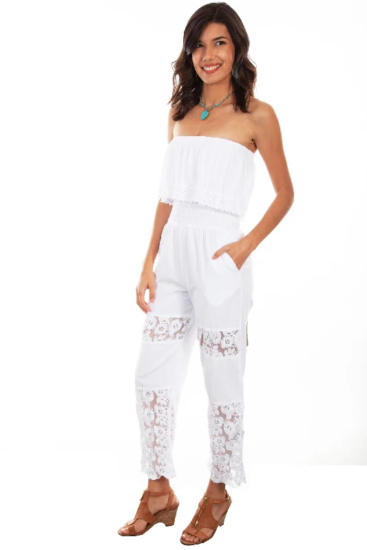 Scully Womens White 100% Cotton Tube Top Romper Off-shoulder jumpsuit, Sexy, Elegant, Fashionable Scully Womens White 100% Cotton Tube Top Romper Off-shoulder jumpsuit, Sexy, Elegant, Fashionable