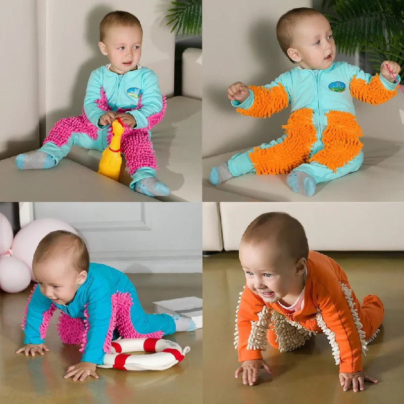 Maxbell Baby Mop Romper Outfit Floors Cleaning Swob Jumpsuit Light Blue+Red 80cm Lace jumpsuit, Elegant, Sheer, Feminine Maxbell Baby Mop Romper Outfit Floors Cleaning Swob Jumpsuit Light Blue+Red 80cm Lace jumpsuit, Elegant, Sheer, Feminine