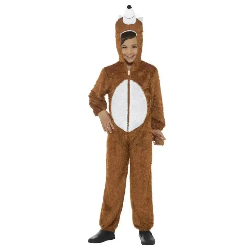 Fox Costume, Brown, With Hooded Jumpsuit Pleated jumpsuit, Feminine, Chic, Trendy