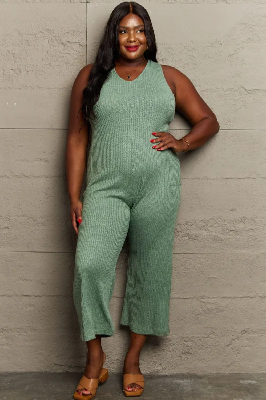 HEYSON Don't Get It Twisted Full Size Rib Knit Jumpsuit Strap jumpsuit, Casual, Relaxed fit, Trendy HEYSON Don't Get It Twisted Full Size Rib Knit Jumpsuit Strap jumpsuit, Casual, Relaxed fit, Trendy