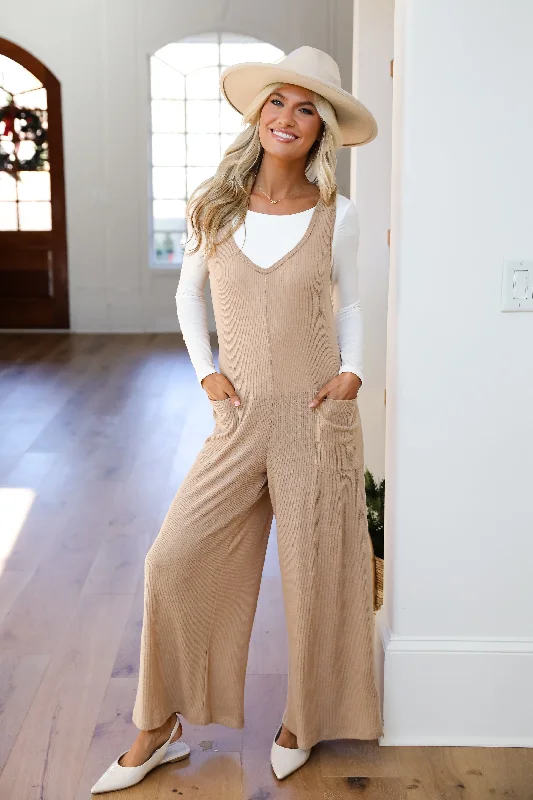 Seriously Chill Taupe Ribbed Knit Jumpsuit Printed jumpsuit, Trendy, Bold design, Casual Seriously Chill Taupe Ribbed Knit Jumpsuit Printed jumpsuit, Trendy, Bold design, Casual