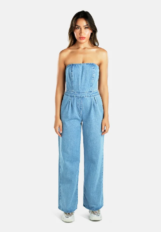 Strapless Back Zipper Denim Jumpsuit Backless jumpsuit, Sexy design, Party wear, Bold Strapless Back Zipper Denim Jumpsuit Backless jumpsuit, Sexy design, Party wear, Bold